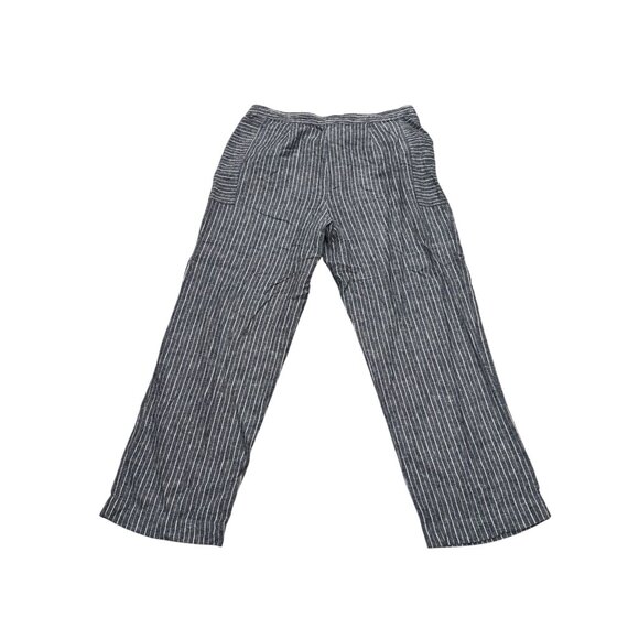 Striped Linen Blend Wide-Leg Pants By Laundry By Shelli Segal Size 12 - Picture 2 of 10